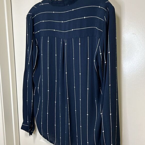 Rails - "Rhea" Stars and Stripes Necktie Blouse - Size XS, Navy Blue, White - Picture 8 of 13